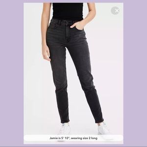 American Eagle Stretch Mom Jeans - Black Wash